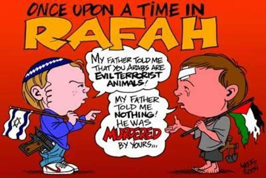 کاریکاتور:جنگ کودک صهیونیستی و کودک فلسطینی