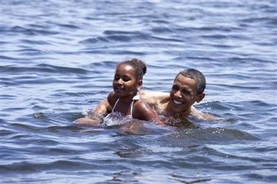 اوباما و دختر 